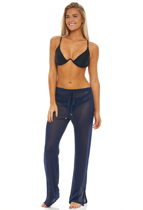 PULL ON PANT WITH SIDE SLIT - GOFRET